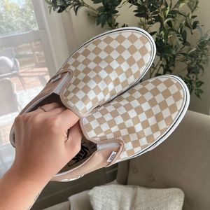 Vans checkered slip ons
